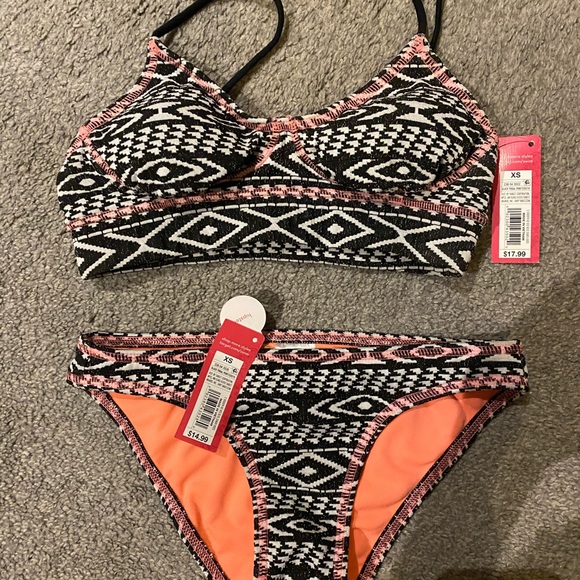 Xhilaration Other - Black/White/Pink Tribal Fabric Bikini